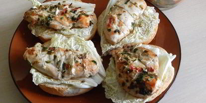 Шаг 13: гамбургера с куриным филе