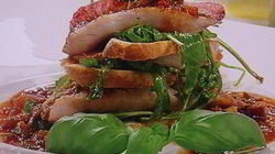 Рецепт Бутерброда с жареным окунем под соусом рататуй