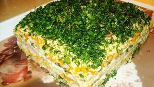 Рецепт Бутербродного торта с сельдью