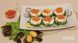 Рецепт Бутербродов с семгой и красной икрой