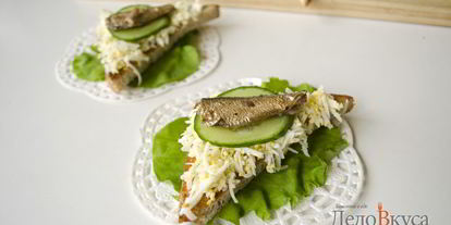 Шаг 11: бутербродов со шпротами