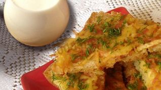 Рецепт Горячих бутербродов с картошкой и колбасой на сковороде