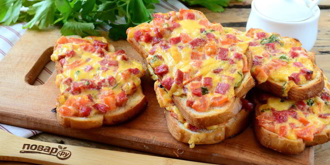 Рецепт сочных горячих бутербродов