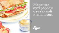 Рецепт Жареных бутербродов с ветчиной и ананасом