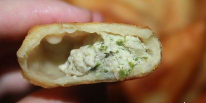 Шаг 11: чебуреков с курицей и кислым яблоком на кефире