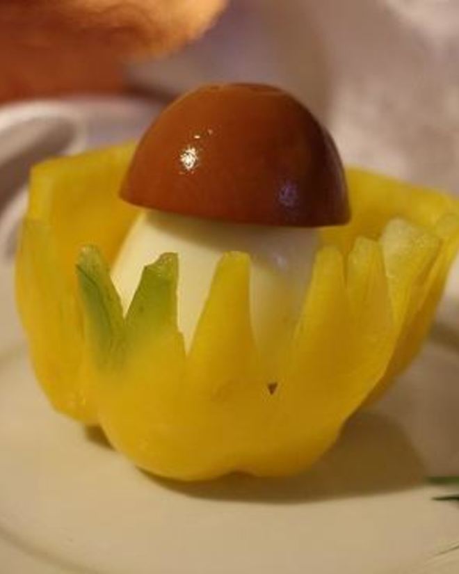 Рецепт фаршированных яиц грибочки