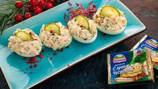 Рецепт Фаршированных яиц с крабовыми палочками