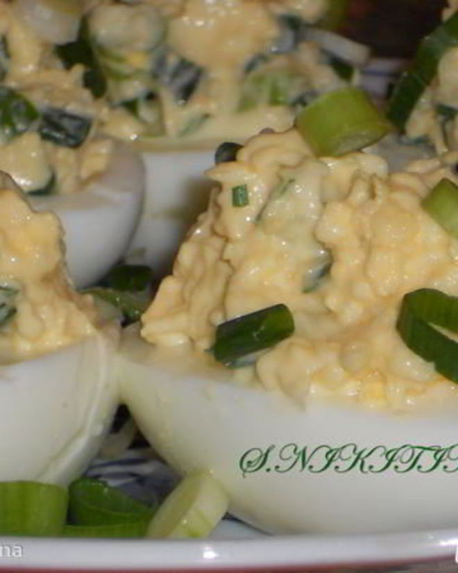 Рецепт весенних фаршированных яиц