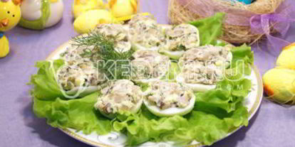 Шаг 7: яиц фаршированных грибами