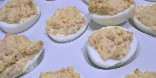 Рецепт яиц фаршированных консервой