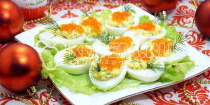 Шаг 5: яиц фаршированных красной икрой