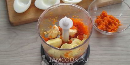 Шаг 5: яиц, фаршированных морковью