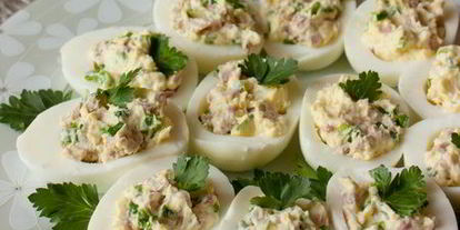 Шаг 5: яиц, фаршированных ветчиной