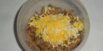 Шаг 5: гренков из черного хлеба с печенью и яйцом