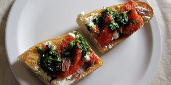 Рецепт гренков с анчоусами