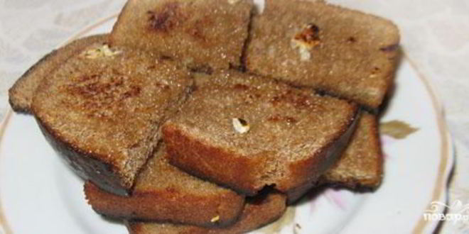 Рецепт гренков с чесноком