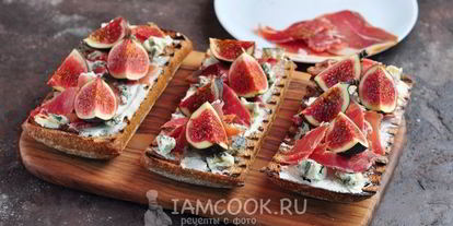 Шаг 7: гренков с хамоном, инжиром и двумя видами сыра