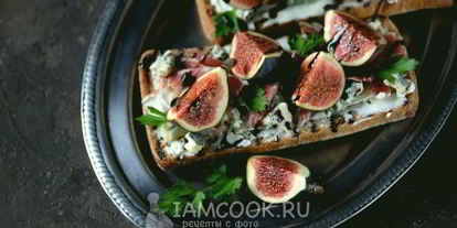 Шаг 10: гренков с хамоном, инжиром и двумя видами сыра