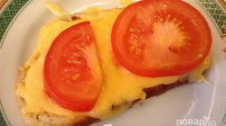 Рецепт Гренков с помидорами, сыром и чесноком