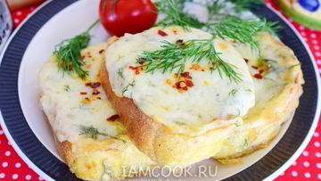 Рецепт Гренков с сыром и чесноком в духовке