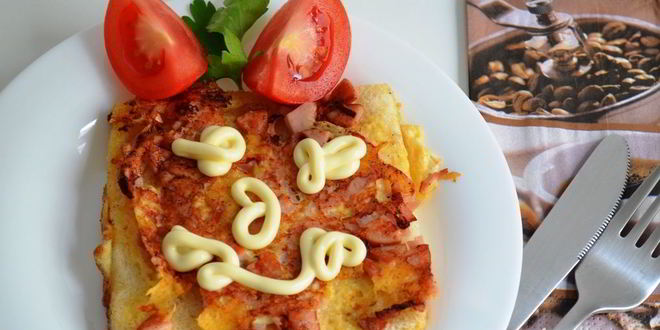 Рецепт яично-беконовых гренки на завтрак