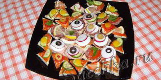 Рецепт канапе ассорти