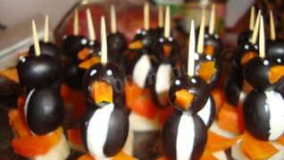 Рецепт Канапе Пингвины