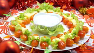 Рецепт Канапе Рождественский венок