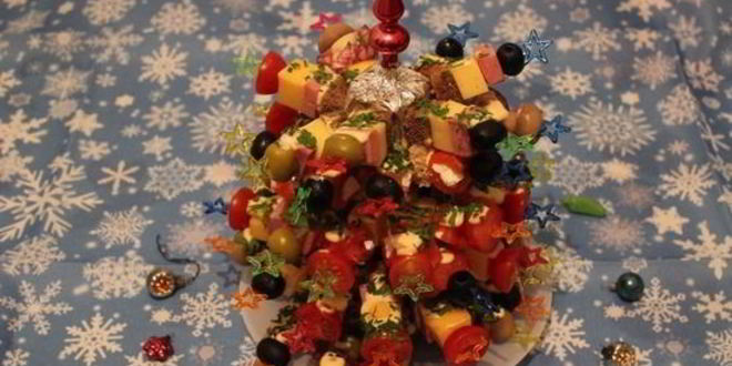 Рецепт канапе с колбасоя и сырома