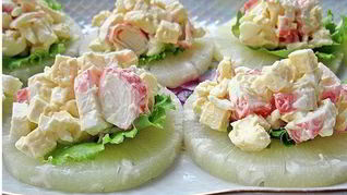 Рецепт Канапе с крабовыми палочками
