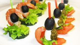 Рецепт Канапе с раковыми шейками