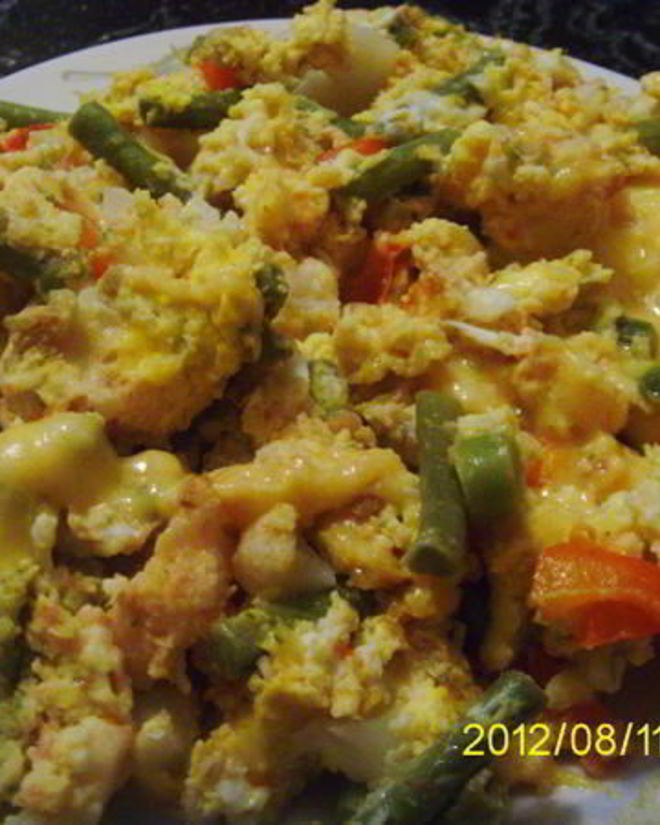 Рецепт белкового омлета с брокколи и фасолью