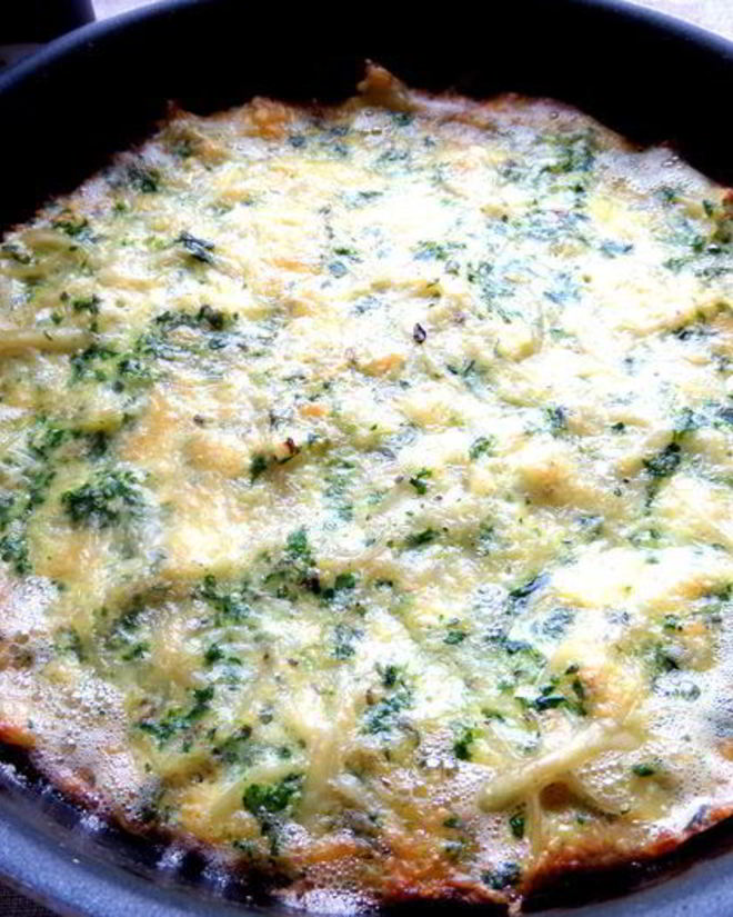 Рецепт фриттаты с макаронами и шпинатом