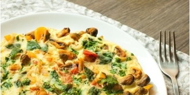 Рецепт фриттаты с мидиямей и овощами