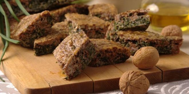 Рецепт кюкю из зелени с орехами