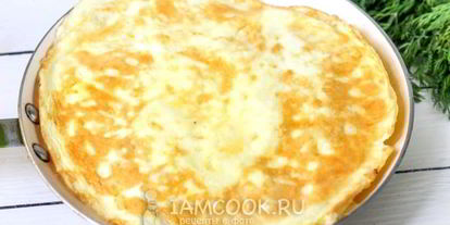 Шаг 4: омлета на воде на сковороде