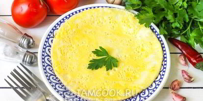 Шаг 6: омлета на воде на сковороде