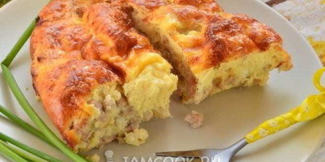 Рецепт омлета с фаршем в духовке