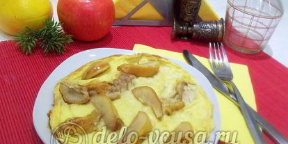 Шаг 5: омлета с грушей