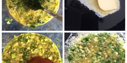 Шаг 1: омлета с кабачками и зеленью