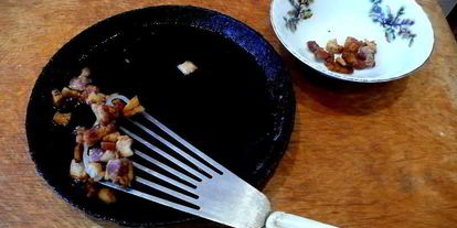 Шаг 2: омлета с картофелем