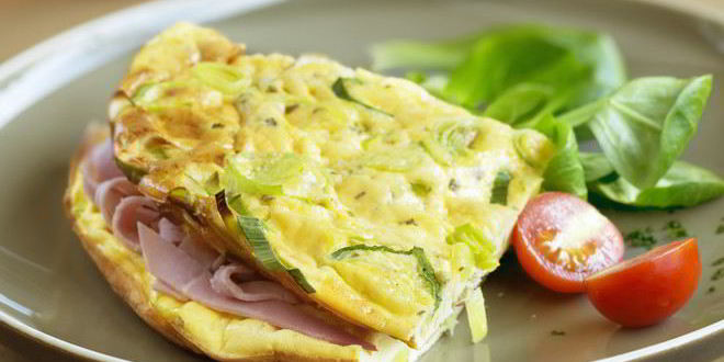 Рецепт омлета с колбасой