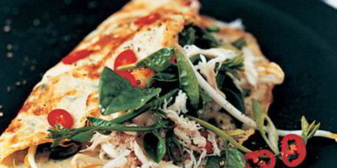 Рецепт омлета с крабами и чили