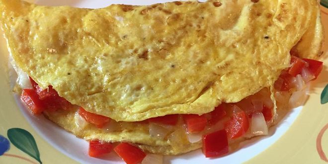 Рецепт омлета с сыром и болгарским перцем