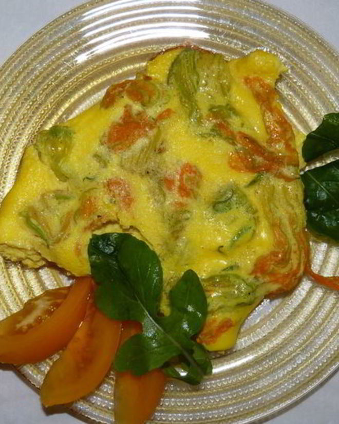 Рецепт омлета с цветками цукини