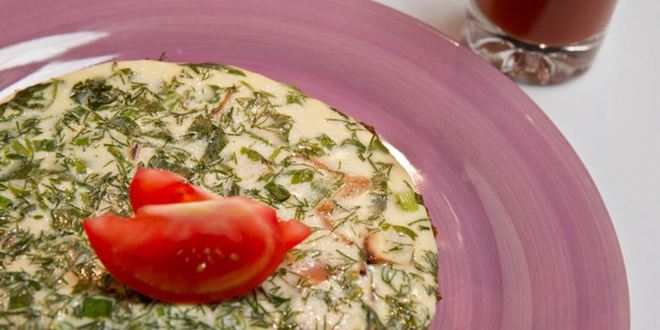 Рецепт омлета с зеленью