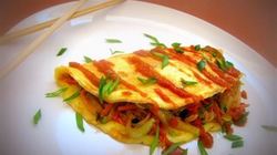 Рецепт Омусобы — японского омлета с овощам и соусом тонкацу