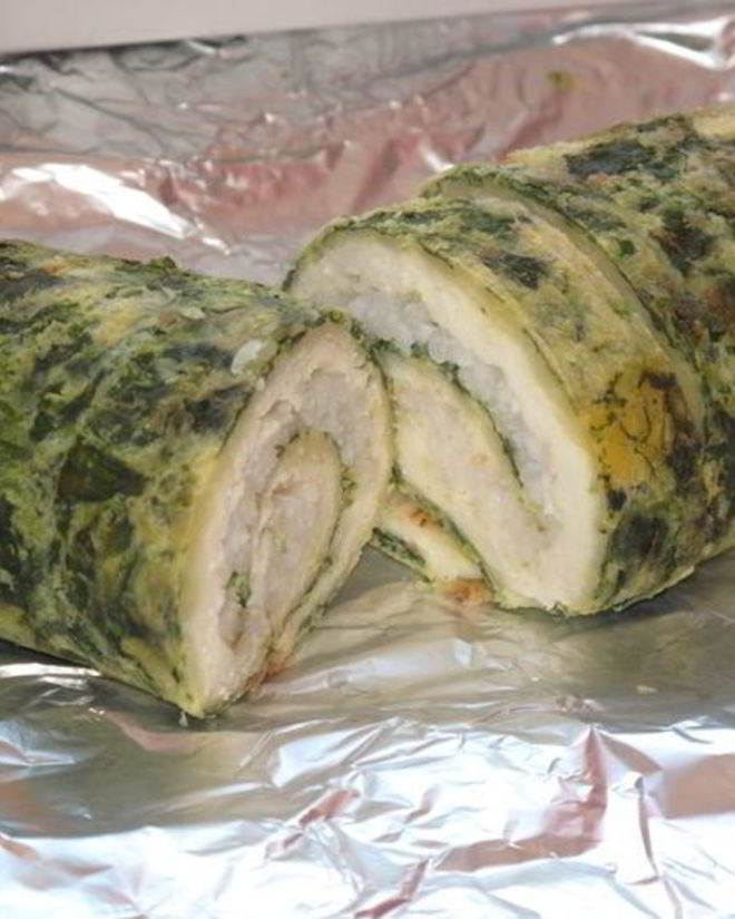 Рецепт рулета-омлета со шпинатом