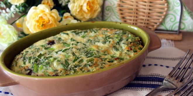 Рецепт Зеленого омлета с брокколи, шампиньонами и кускусом