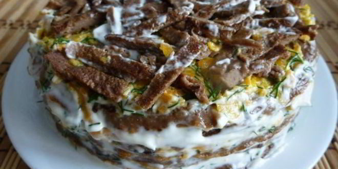 Рецепт печеночного торта из свиной печени